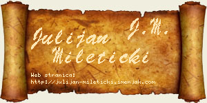 Julijan Mileticki vizit kartica